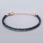 Blue Sapphire Rondelle 3mm Faceted beads adjustable stacking bracelet | STK-1676