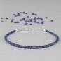 Blue Sapphire Rondelle 3mm Faceted beads adjustable stacking bracelet | STK-1679