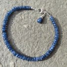 Blue Sapphire Rondelle 4mm Faceted beads adjustable stacking bracelet | STK-1683