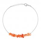 Carnelian Uncut Chips 3-5mm Smooth beads adjustable stacking bracelet | STK-1828