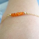 Carnelian Rondelle 3-3.5mm Faceted beads adjustable stacking bracelet | STK-1905