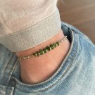 Chrome Diopside Mix 2-3.5mm Smooth beads adjustable stacking bracelet | STK-1992