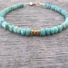 Chrysoprase Rondelle 4-5mm Faceted beads adjustable stacking bracelet | STK-2062