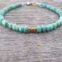Chrysoprase Rondelle 4-5mm Faceted beads adjustable stacking bracelet | STK-2062