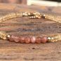 Citrine & Sunstone Mix 4mm Faceted beads adjustable stacking bracelet | STK-2247