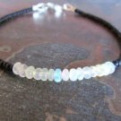 Ethiopian Opal Rondelle 3mm Smooth beads adjustable stacking bracelet | STK-2624