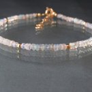 Ethiopian Opal Rondelle 3mm Smooth beads adjustable stacking bracelet | STK-2629