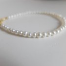 Fresh Water Pearl Round 4mm Smooth beads adjustable stacking bracelet | STK-2881