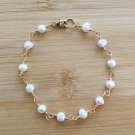Fresh Water Pearl Round 4mm Smooth beads adjustable stacking bracelet | STK-2882