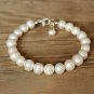 Fresh Water Pearl Round 6mm Smooth beads adjustable stacking bracelet | STK-2891