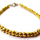 Golden Pyrite Rondelle 4mm Faceted beads adjustable stacking bracelet | STK-3239