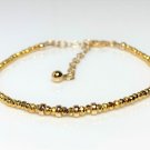 Golden Pyrite Rondelle 3mm Faceted beads adjustable stacking bracelet | STK-3240