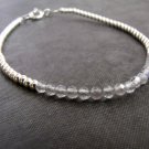 Gray Labradorite Round 4mm Faceted beads adjustable stacking bracelet | STK-3261
