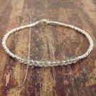 Green Amethyst Round 3.5mm Faceted beads adjustable stacking bracelet | STK-3276