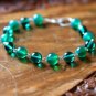 Green Onyx Quartz Round 8mm Smooth beads adjustable stacking bracelet | STK-3395