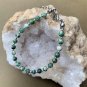 Green Spot Jasper Round 6mm Smooth beads adjustable stacking bracelet | STK-3430