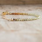 Grossular Garnet Round 3mm Faceted beads adjustable stacking bracelet | STK-3474