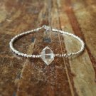 Herkimer Diamond Fancy 7mm Faceted beads adjustable stacking bracelet | STK-3555