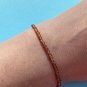 Hessonite Garnet Round 2mm Faceted beads adjustable stacking bracelet | STK-3597