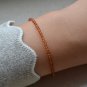 Hessonite Garnet Round 2mm Faceted beads adjustable stacking bracelet | STK-3598