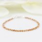 Hessonite Garnet Round 2mm Faceted beads adjustable stacking bracelet | STK-3605