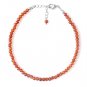 Hessonite Garnet Round 3mm Faceted beads adjustable stacking bracelet | STK-3608