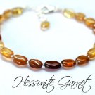 Hessonite Garnet Oval 4-6mm Smooth beads adjustable stacking bracelet | STK-3614
