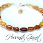 Hessonite Garnet Oval 4-6mm Smooth beads adjustable stacking bracelet | STK-3614
