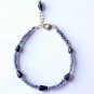 Iolite Round & Drop 3-8x5mm Smooth beads adjustable stacking bracelet | STK-3692