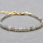 Labradorite Rondelle 3.5mm Faceted beads adjustable stacking bracelet | STK-3892
