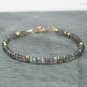 Labradorite Rondelle 3.5mm Faceted beads adjustable stacking bracelet | STK-3922