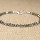 Labradorite Rondelle 3.5mm Faceted beads adjustable stacking bracelet | STK-3925