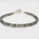 Labradorite Rondelle 3-4mm Faceted beads adjustable stacking bracelet | STK-3926