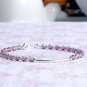 Lavender Quartz Drum 4x5mm Faceted beads adjustable stacking bracelet | STK-4445