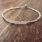Morganite Rondelle 3-3.5mm Faceted beads adjustable stacking bracelet | STK-4618