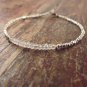 Morganite Rondelle 3-3.5mm Faceted beads adjustable stacking bracelet | STK-4618