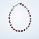 Mozambique Garnet Coin 4mm Faceted beads adjustable stacking bracelet | STK-4681