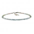 Multi Aquamarine Round 2mm Faceted beads adjustable stacking bracelet | STK-4703