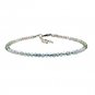Multi Aquamarine Round 2mm Faceted beads adjustable stacking bracelet | STK-4703