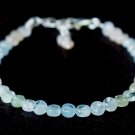 Multi Aquamarine Coin 4x4mm Smooth beads adjustable stacking bracelet | STK-4704