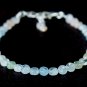Multi Aquamarine Coin 4x4mm Smooth beads adjustable stacking bracelet | STK-4704
