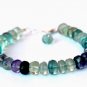 Multi Fluorite Rondelle 6mm Smooth beads adjustable stacking bracelet | STK-4728