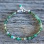 Multi Green Agate Round 4mm Smooth beads adjustable stacking bracelet | STK-4777