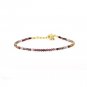 Multi Sapphire Round 2.5mm Faceted beads adjustable stacking bracelet | STK-4797