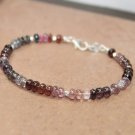 Multi Spinel Rondelle 3-4mm Smooth beads adjustable stacking bracelet | STK-4854