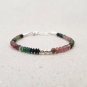 Multi Tourmaline Round 4mm Faceted beads adjustable stacking bracelet | STK-4888