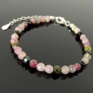 Multi Tourmaline Round 6mm Faceted beads adjustable stacking bracelet | STK-4889