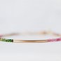 Multi Tourmaline Round 2mm Faceted beads adjustable stacking bracelet | STK-4890