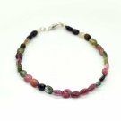 Multi Tourmaline Oval 5x6mm Smooth beads adjustable stacking bracelet | STK-4920
