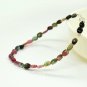 Multi Tourmaline Oval 5x6mm Smooth beads adjustable stacking bracelet | STK-4920